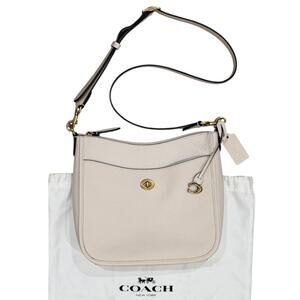 Coach Polished Pebble Leather Chaise Crossbody In Chalk